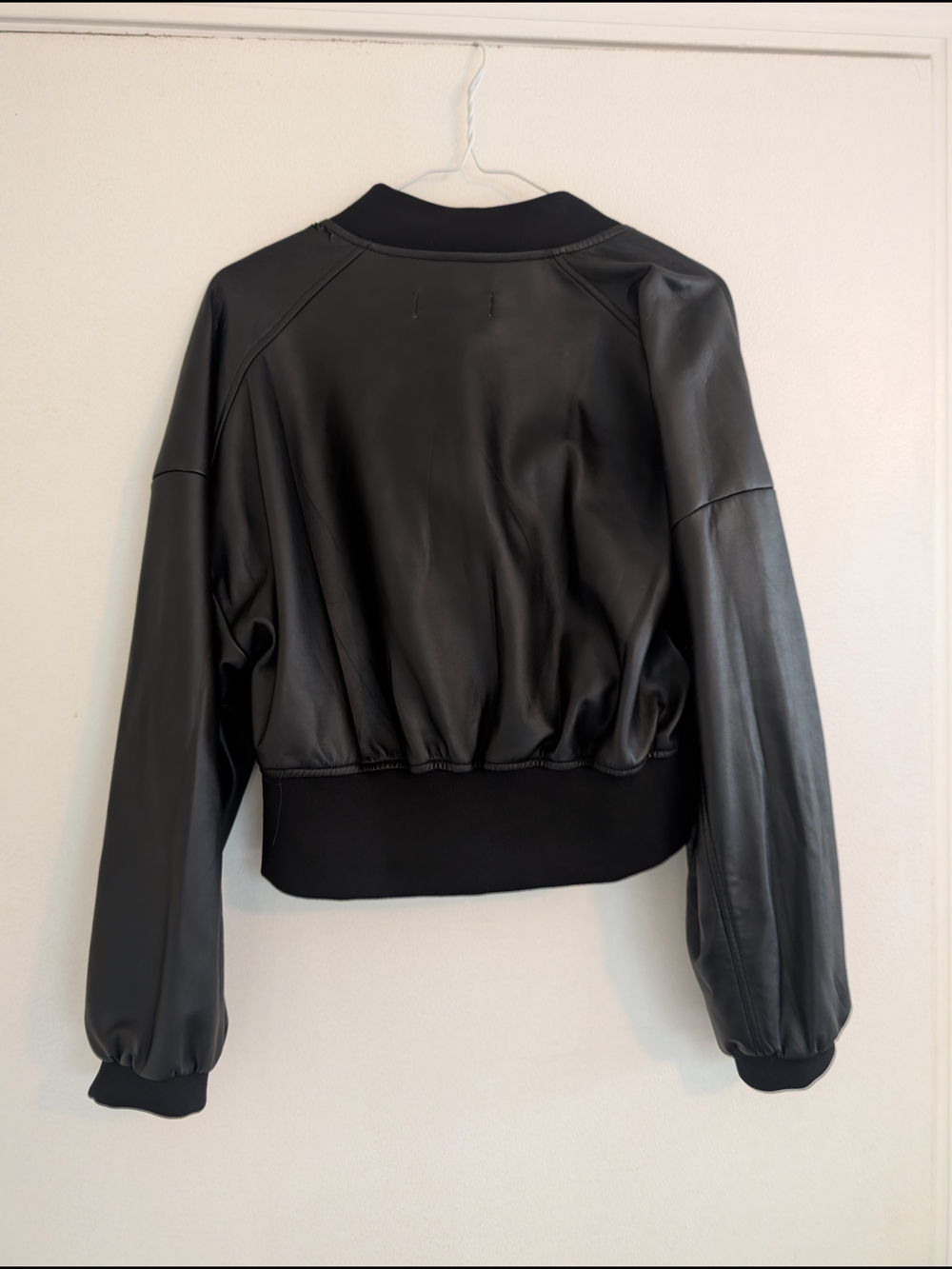 Labijou Black Faux Leather Bomber Jacket - Picture 3 of 3
